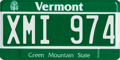 VT license plate XMI974
