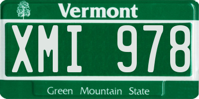 VT license plate XMI978