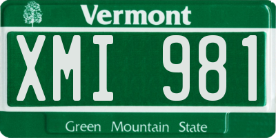 VT license plate XMI981