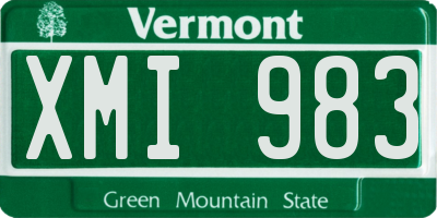 VT license plate XMI983