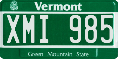 VT license plate XMI985