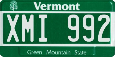 VT license plate XMI992