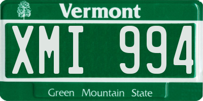 VT license plate XMI994