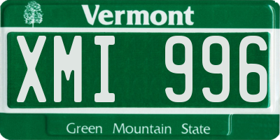 VT license plate XMI996