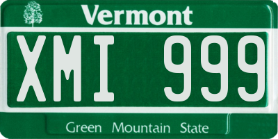 VT license plate XMI999