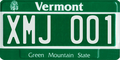 VT license plate XMJ001