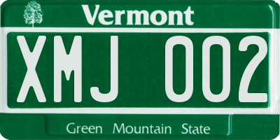 VT license plate XMJ002
