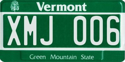VT license plate XMJ006