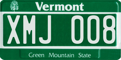 VT license plate XMJ008