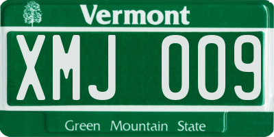 VT license plate XMJ009