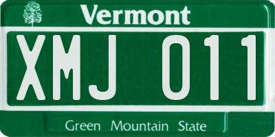 VT license plate XMJ011
