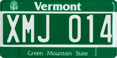 VT license plate XMJ014