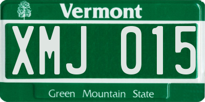 VT license plate XMJ015
