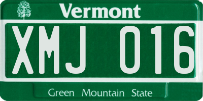 VT license plate XMJ016