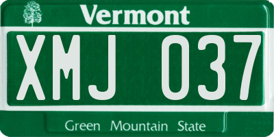 VT license plate XMJ037