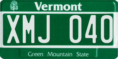 VT license plate XMJ040