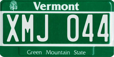 VT license plate XMJ044