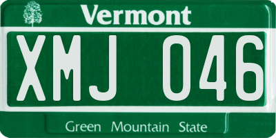 VT license plate XMJ046
