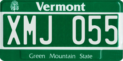 VT license plate XMJ055