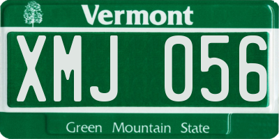 VT license plate XMJ056