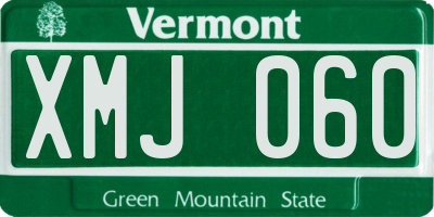 VT license plate XMJ060