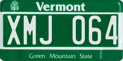 VT license plate XMJ064