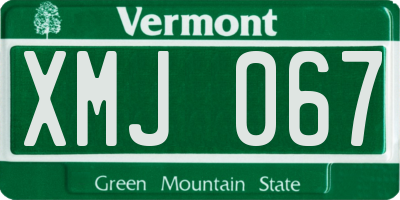 VT license plate XMJ067