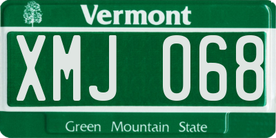 VT license plate XMJ068