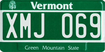 VT license plate XMJ069