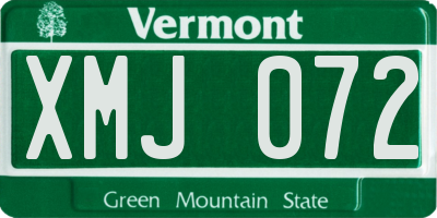 VT license plate XMJ072