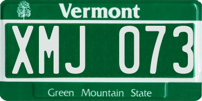 VT license plate XMJ073