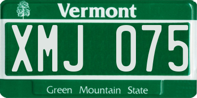 VT license plate XMJ075