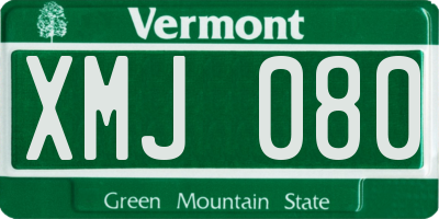 VT license plate XMJ080