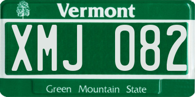 VT license plate XMJ082