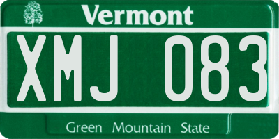 VT license plate XMJ083