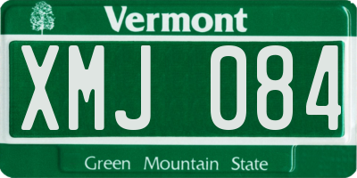 VT license plate XMJ084