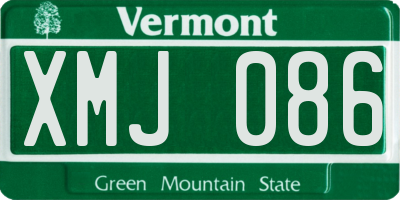 VT license plate XMJ086