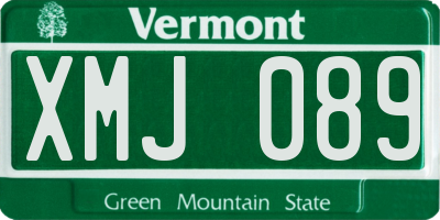 VT license plate XMJ089
