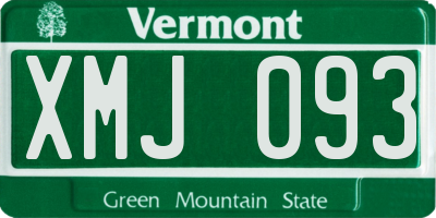 VT license plate XMJ093