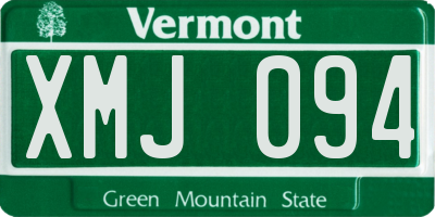 VT license plate XMJ094