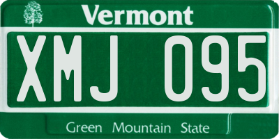 VT license plate XMJ095