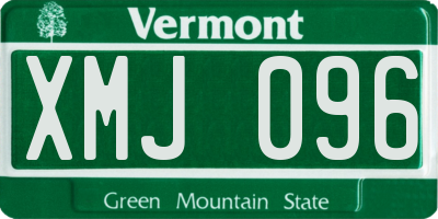 VT license plate XMJ096