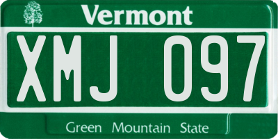 VT license plate XMJ097