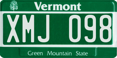 VT license plate XMJ098