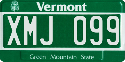 VT license plate XMJ099