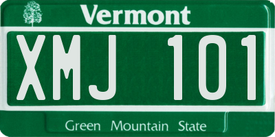 VT license plate XMJ101