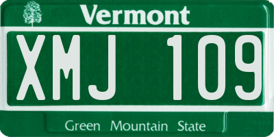 VT license plate XMJ109