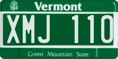 VT license plate XMJ110