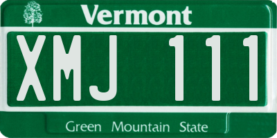 VT license plate XMJ111