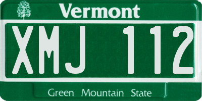 VT license plate XMJ112